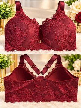 Auden Lace Underwire Bra in Wine